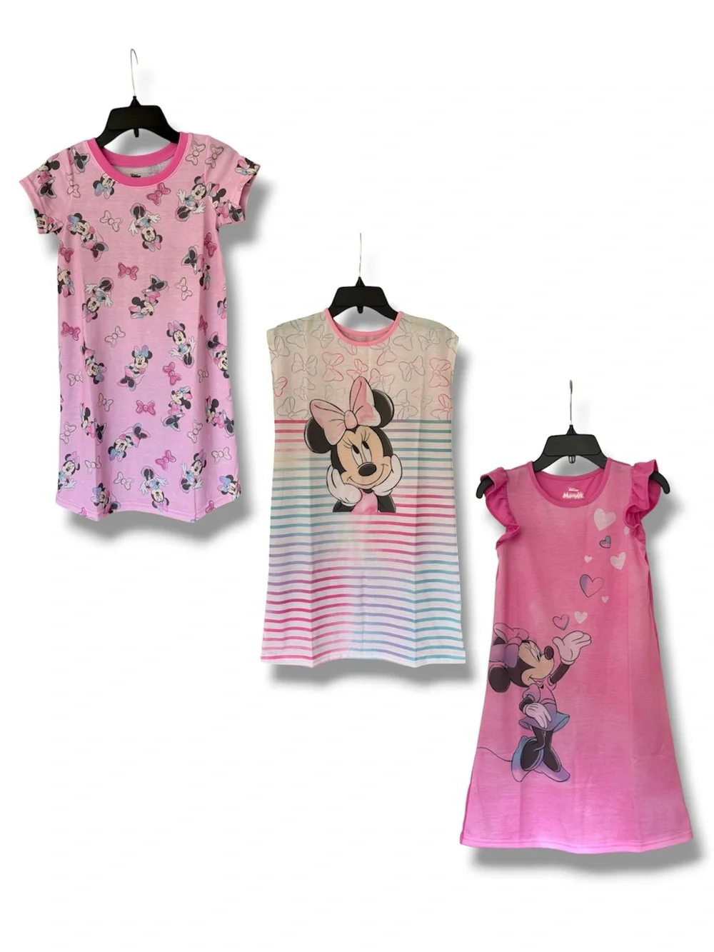 Minnie Mouse Pink Girls Nightgown Dress - Pack of 3